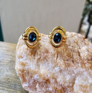 Rare vintage blue Swarovski crystal earrings